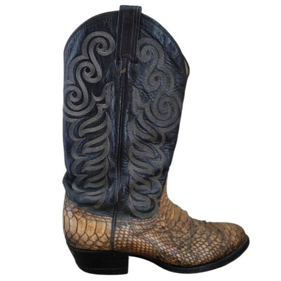 Tony Lama 8114 Vintage Python Cowboy Boots Men’s 9E Exotic Western - Picture 1 of 11